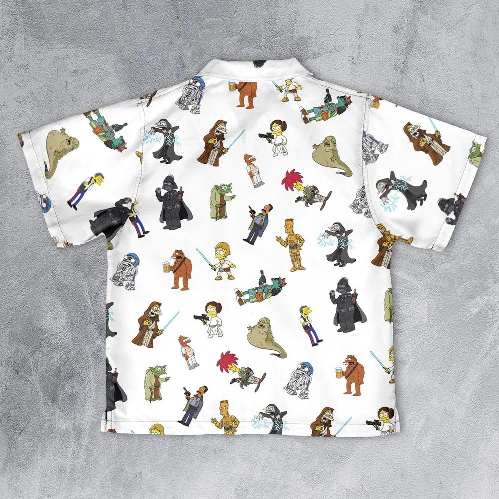 Simpsons Star Wars Mashup Youth Hawaiian Shirt - 2