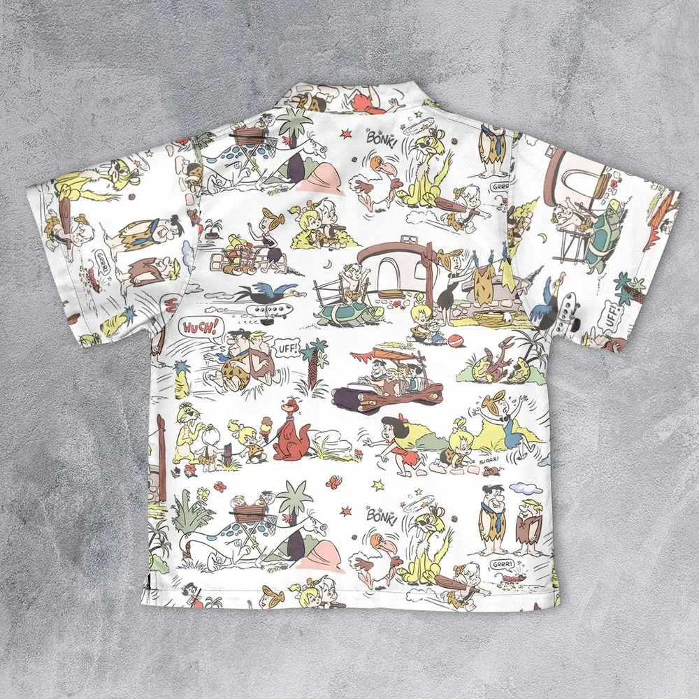 Stone Age Life The Flintstone Youth Hawaiian Shirt - 2