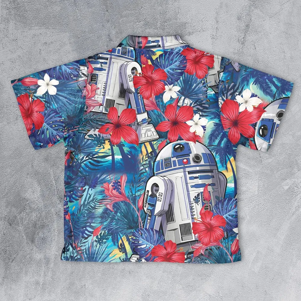 Summer Vacation R2 D2 Tropical Youth Hawaiian Shirt - 2
