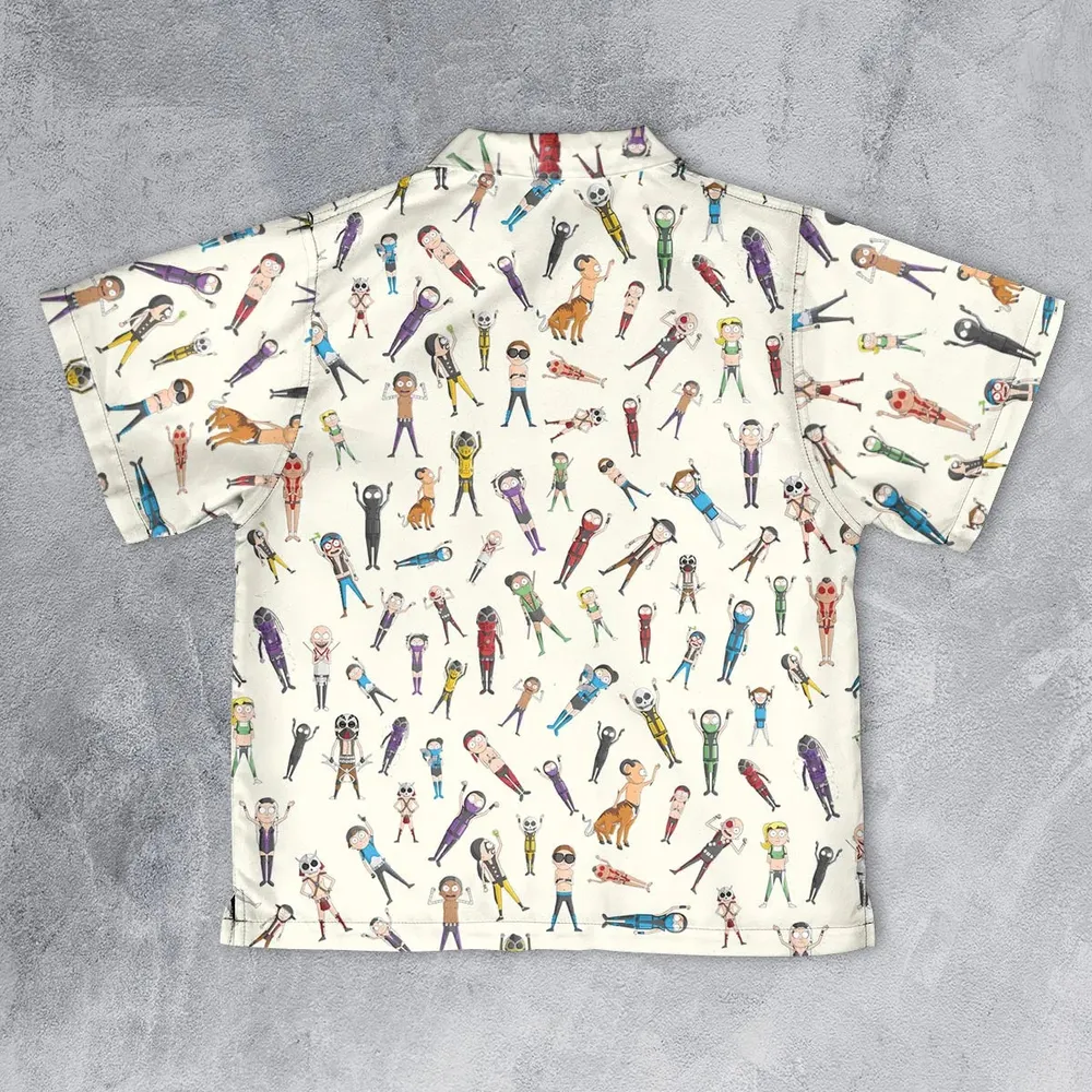 Morty Kombat Morty and Mortal Kombat Mashup Youth Hawaiian Shirt - 2