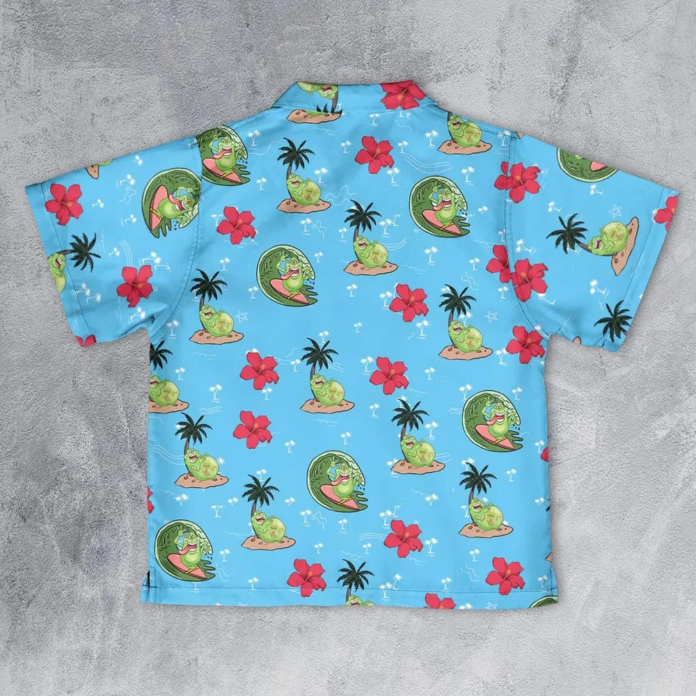 Ghostbusters Slimer Summer Vibes Youth Hawaiian Shirt - 2