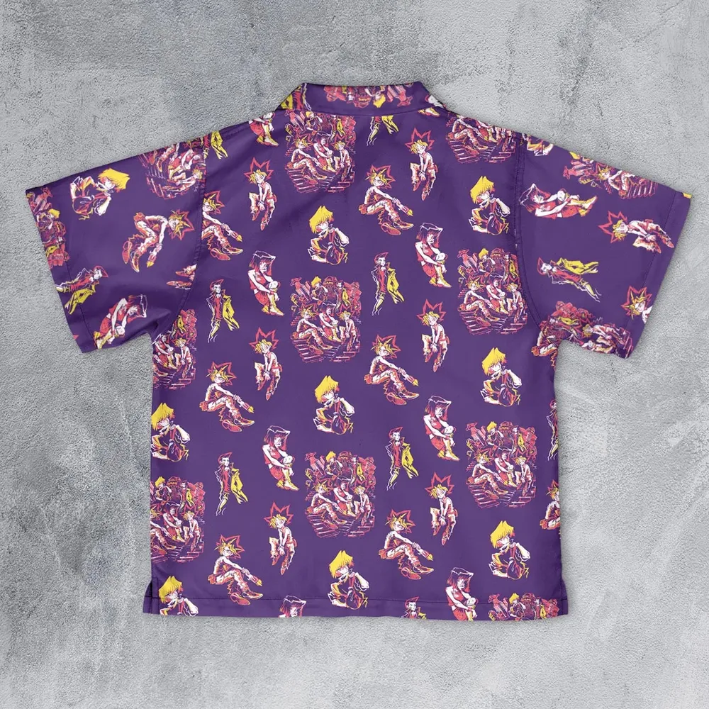 Yu Gi Oh Characters Patterns Youth Hawaiian Shirt - 2