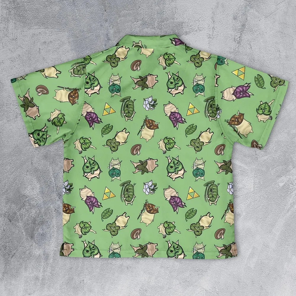 Korok Style The Legend of Zelda Youth Hawaiian Shirt - 2