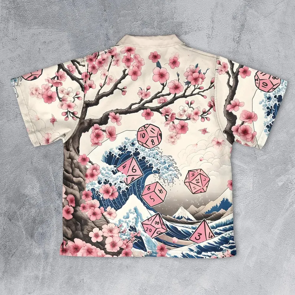Pink Flower Dice DnD Youth Hawaiian Shirt - 2