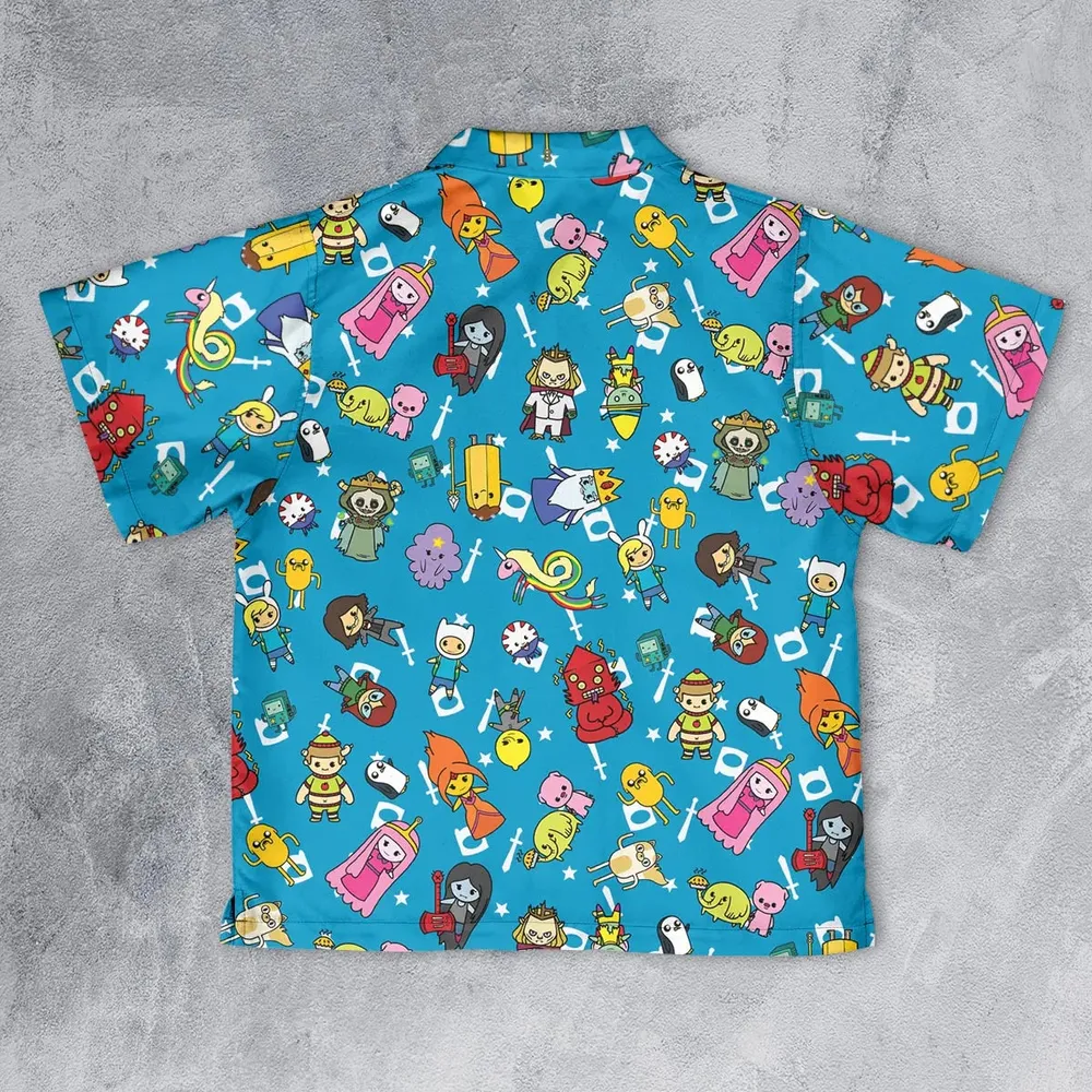 Adventure Time Characters Doodle Youth Hawaiian Shirt - 2