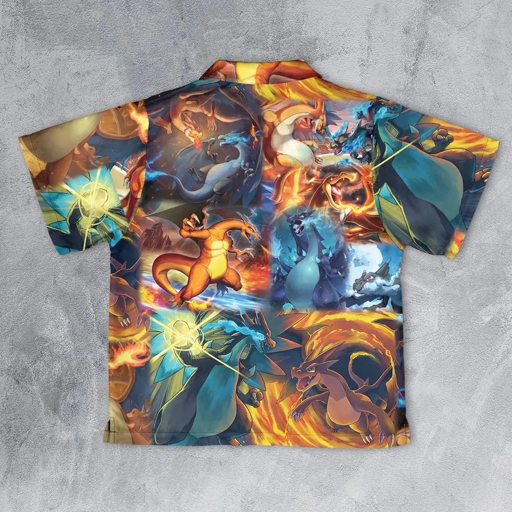 Charizard Ice Fire Dragon Combat Youth Hawaiian Shirt - 2