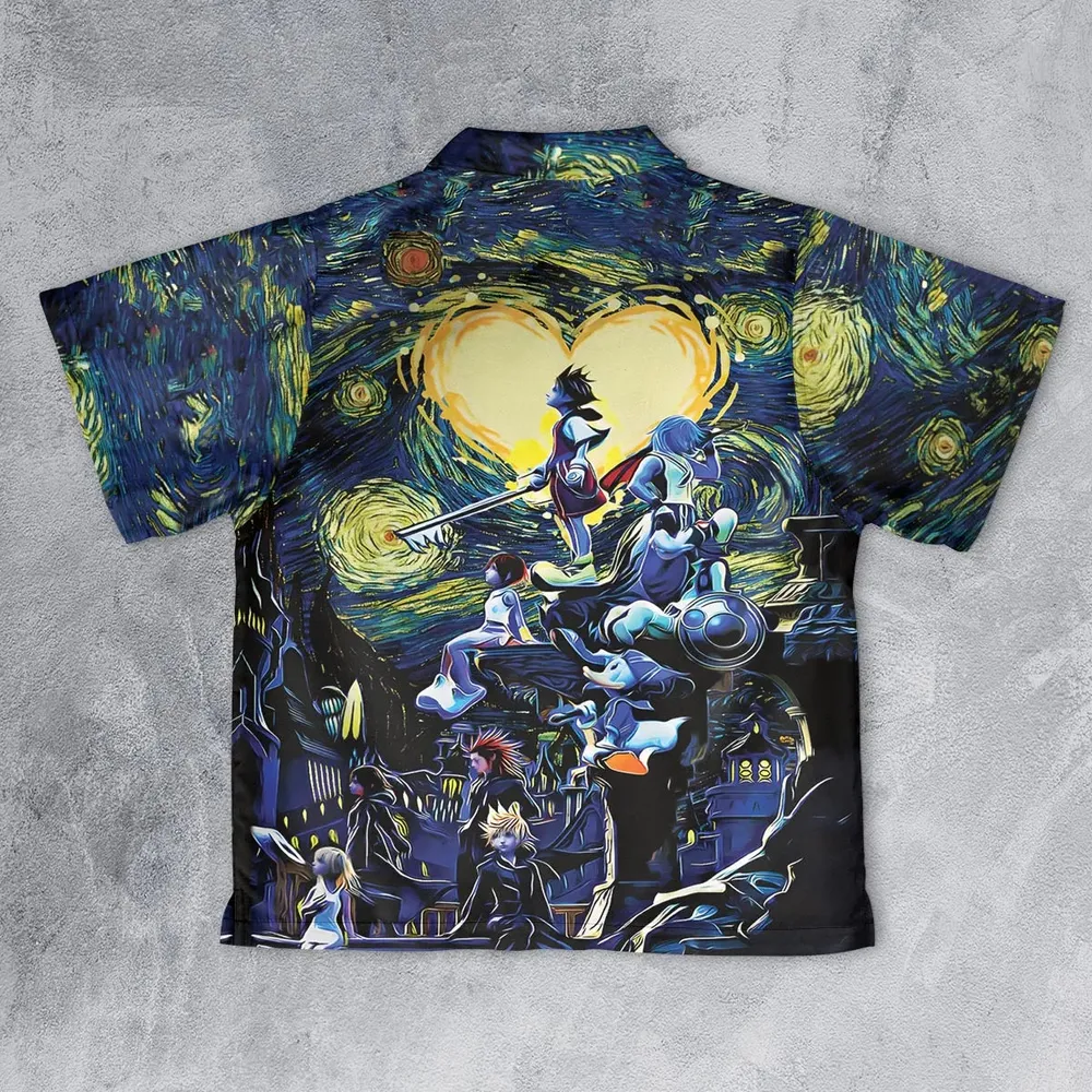 Kingdom Hearts Starry Night Youth Hawaiian Shirt - 2