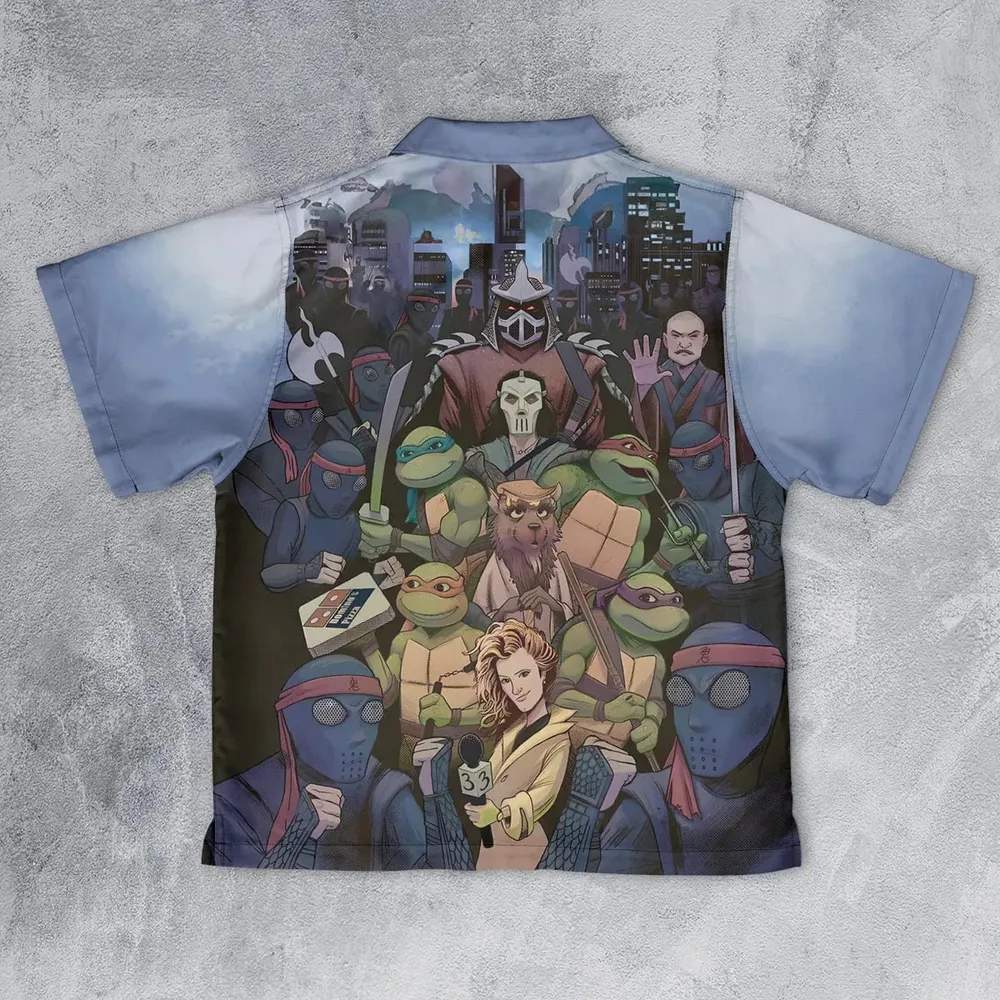 Turtles vs Ninja Teenage Mutant Ninja Turtles Youth Hawaiian Shirt - 2