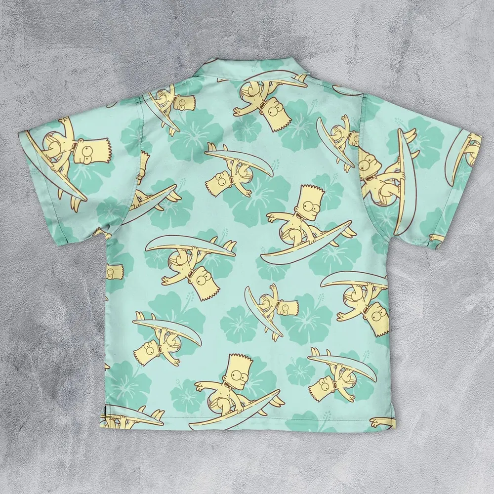 Surfing Simpsons The Simpsons Youth Hawaiian Shirt - 2