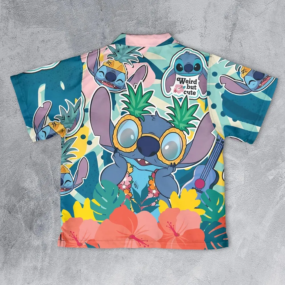 Weird But Cute Stitch Youth Hawaiian Shirt - 2