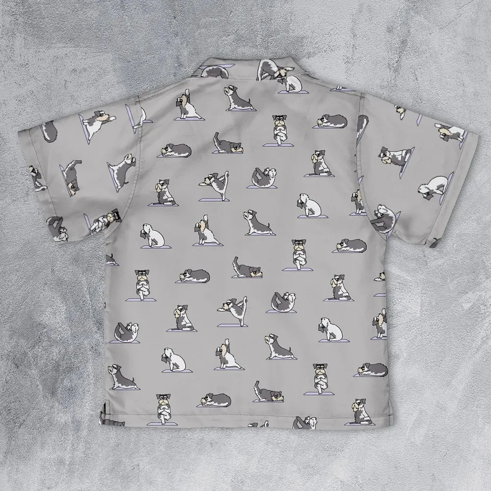 Miniature Schnauzer Yoga Pattern Youth Hawaiian Shirt - 2