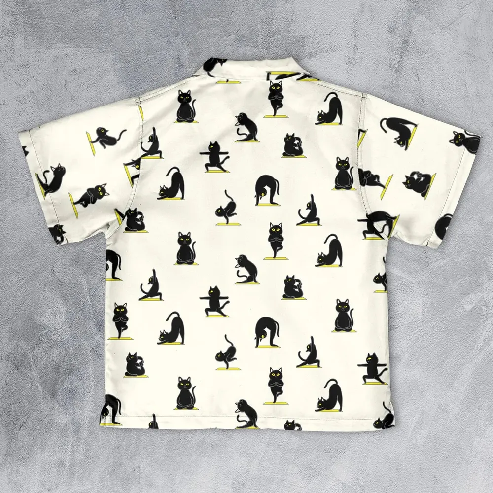 Bombay Cat Yoga Pattern Youth Hawaiian Shirt - 2