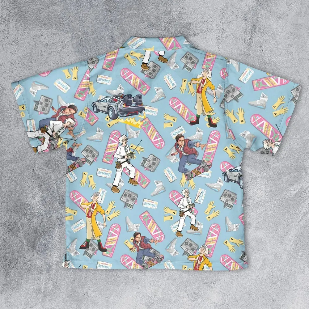 Marty McFly Dr. Emmett Brown Back To The Future Youth Hawaiian Shirt - 2