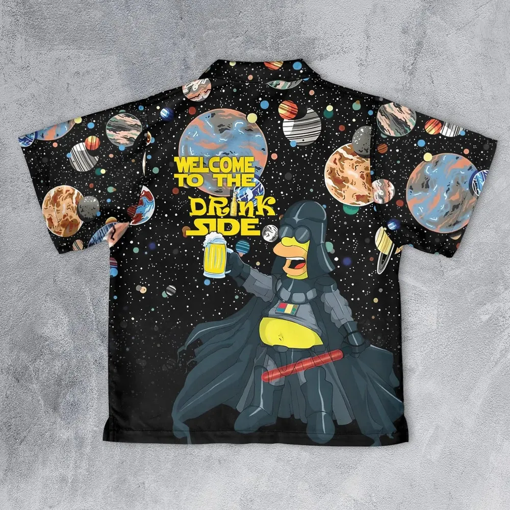 Simpson Darth Vader Welcome To The Drink Side Youth Hawaiian Shirt - 2