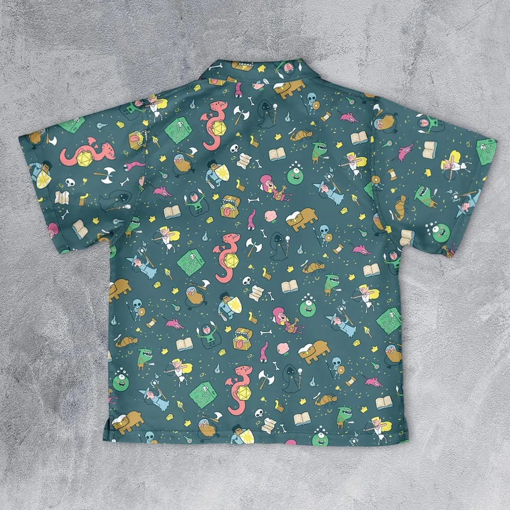 Cute Doodle Dungeons Youth Hawaiian Shirt - 2
