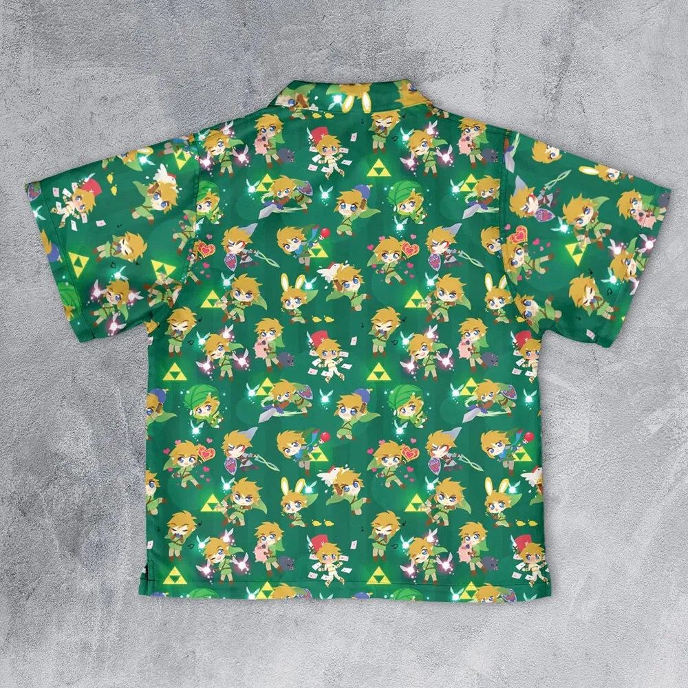 Cute Link Posing The Legend Of Zelda Youth Hawaiian Shirt - 2
