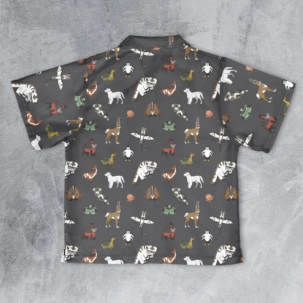 Menagerie Appa Sky Bison Momo Naga Pabu Avartar The Last Airbender Youth Hawaiian Shirt - 2