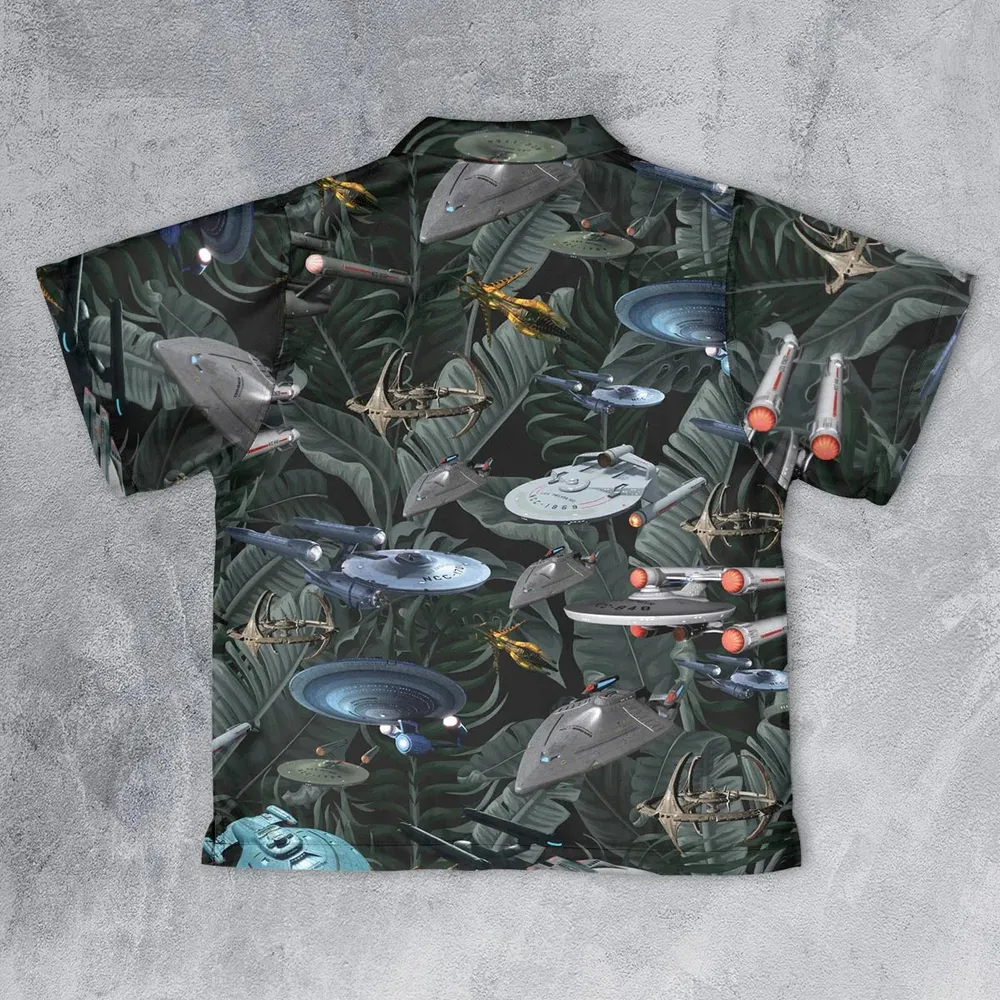 Star Trek Spaceship Pattern Youth Hawaiian Shirt - 2