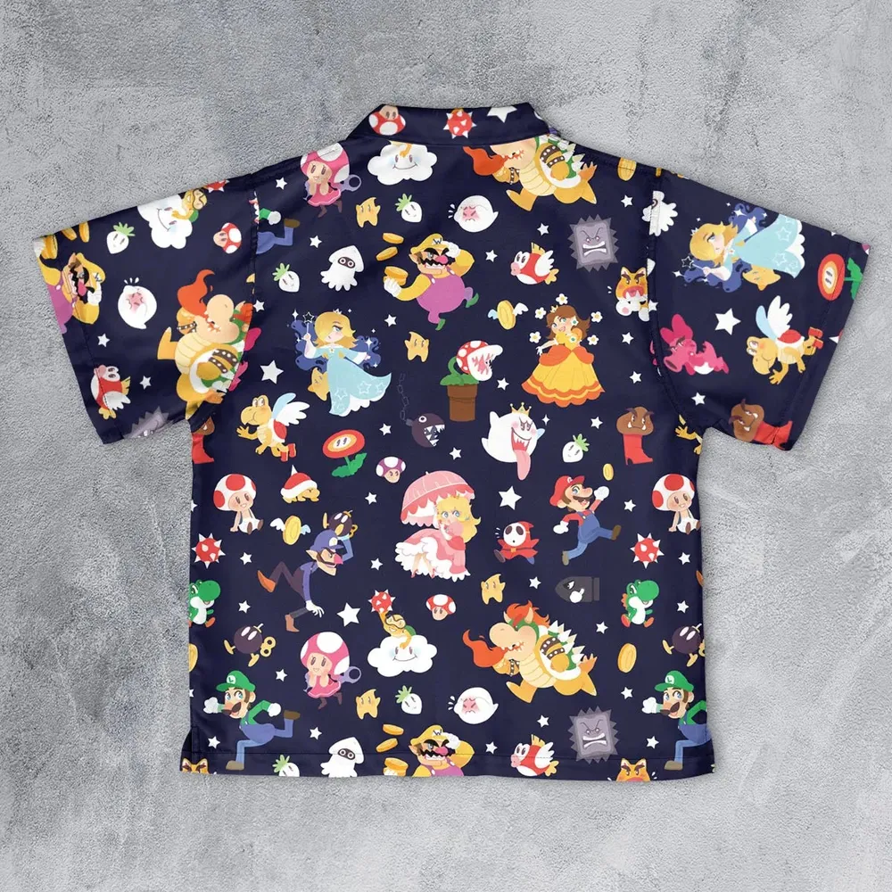 Mushroom Kingdom Super Mario Youth Hawaiian Shirt - 2