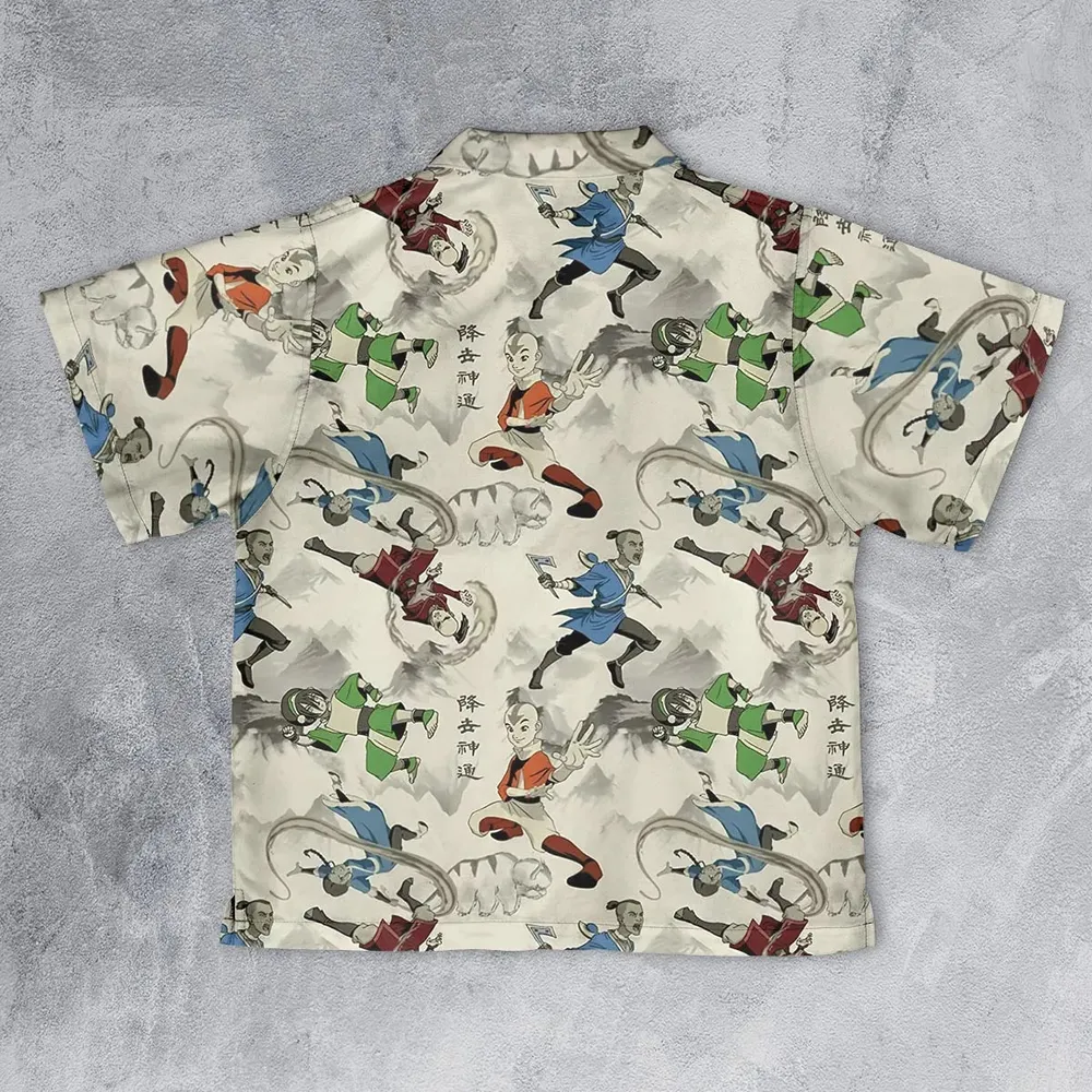 Aang Katara Toph Beifong Sokka Avatar The Last Airbender Youth Hawaiian Shirt - 2