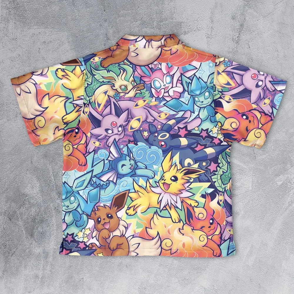Evolutionary line of Eevee Pokemon Youth Hawaiian Shirt - 2