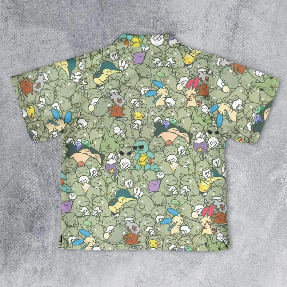 Epic Pokemon Pattern Youth Hawaiian Shirt - 2