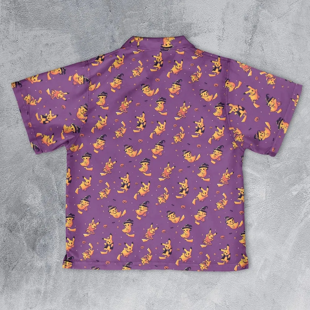 Electric Halloween Cute Pikachu Pattern Youth Hawaiian Shirt - 2