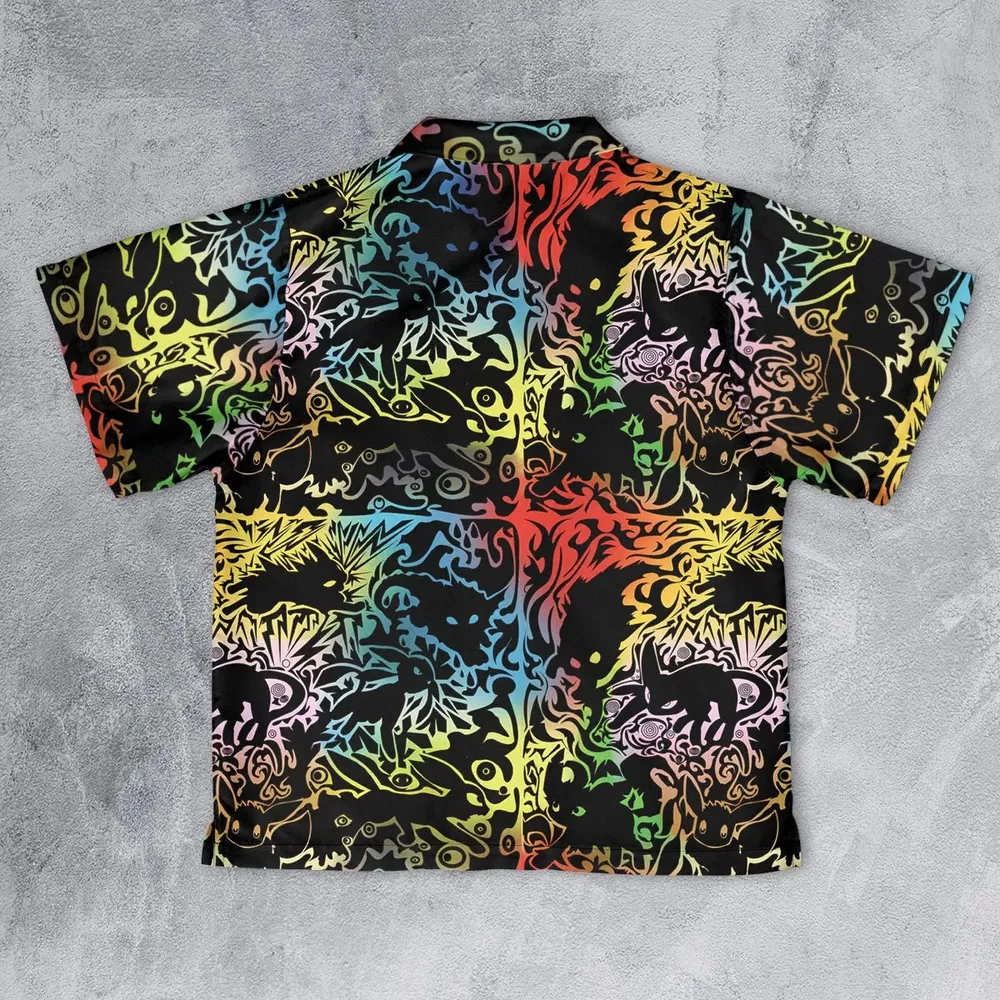 Eevee Pokemon Black Youth Hawaiian Shirt - 2