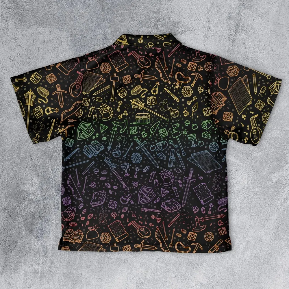 DnD Tabletop RPG Pattern Youth Hawaiian Shirt - 2