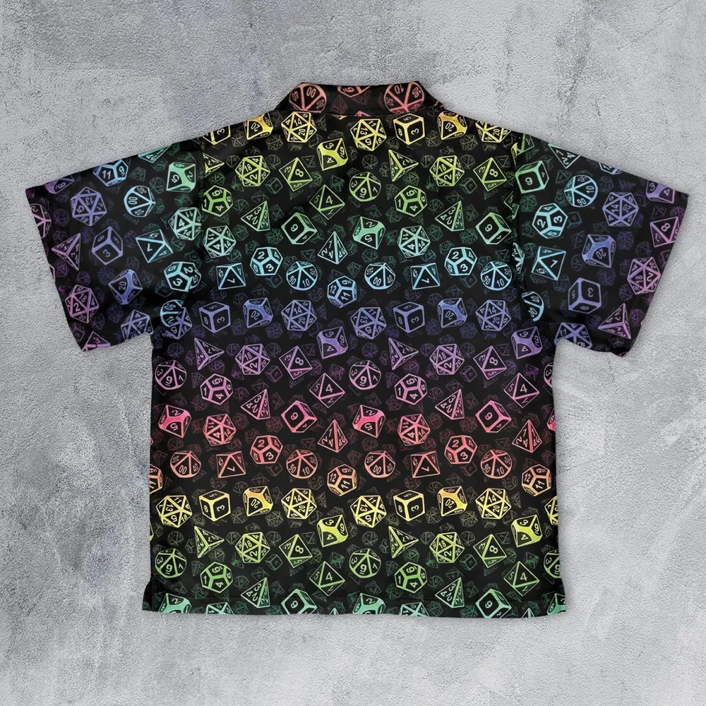 DnD Rainbow Dice Set Pattern Youth Hawaiian Shirt - 2