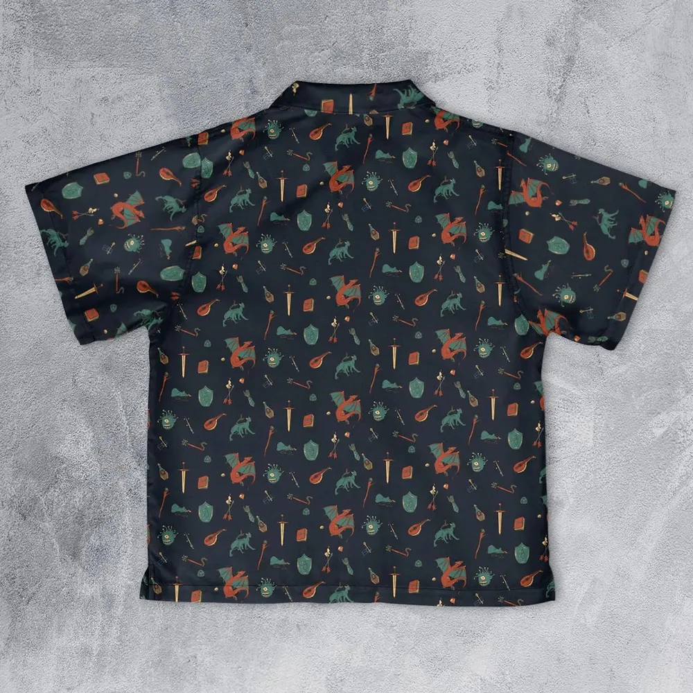 DnD Items and Monsters Pattern Youth Hawaiian Shirt - 2