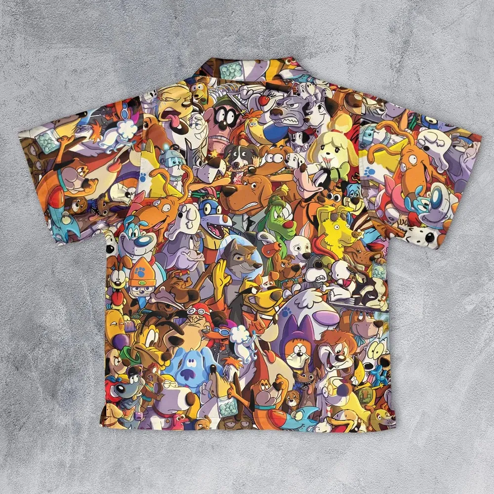 Dogs From Famous Cartoons Youth Hawaiian Shirt - 2