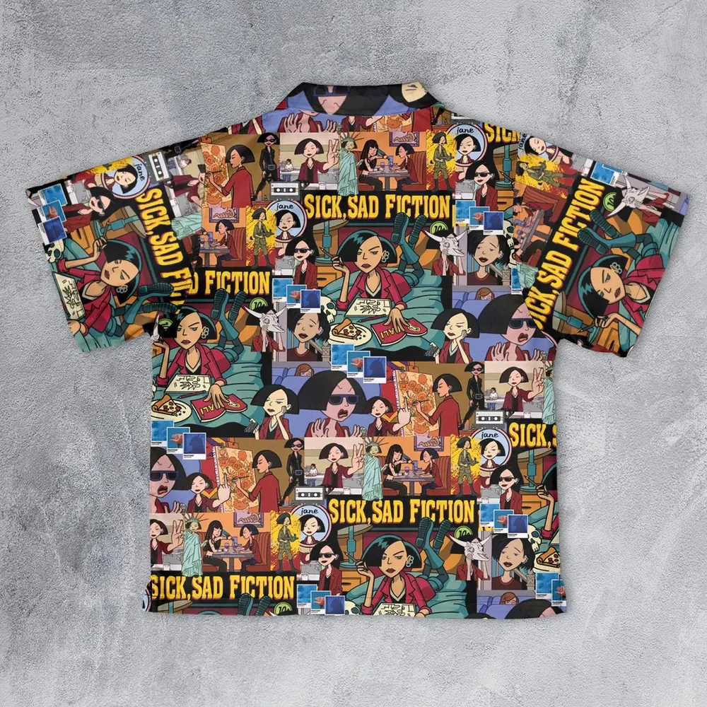 Daria Sick Sad Fiction Pattern Youth Hawaiian Shirt - 2