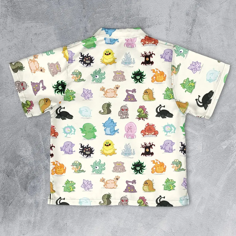 Cute Monsters H. P. Lovecraft Youth Hawaiian Shirt - 2