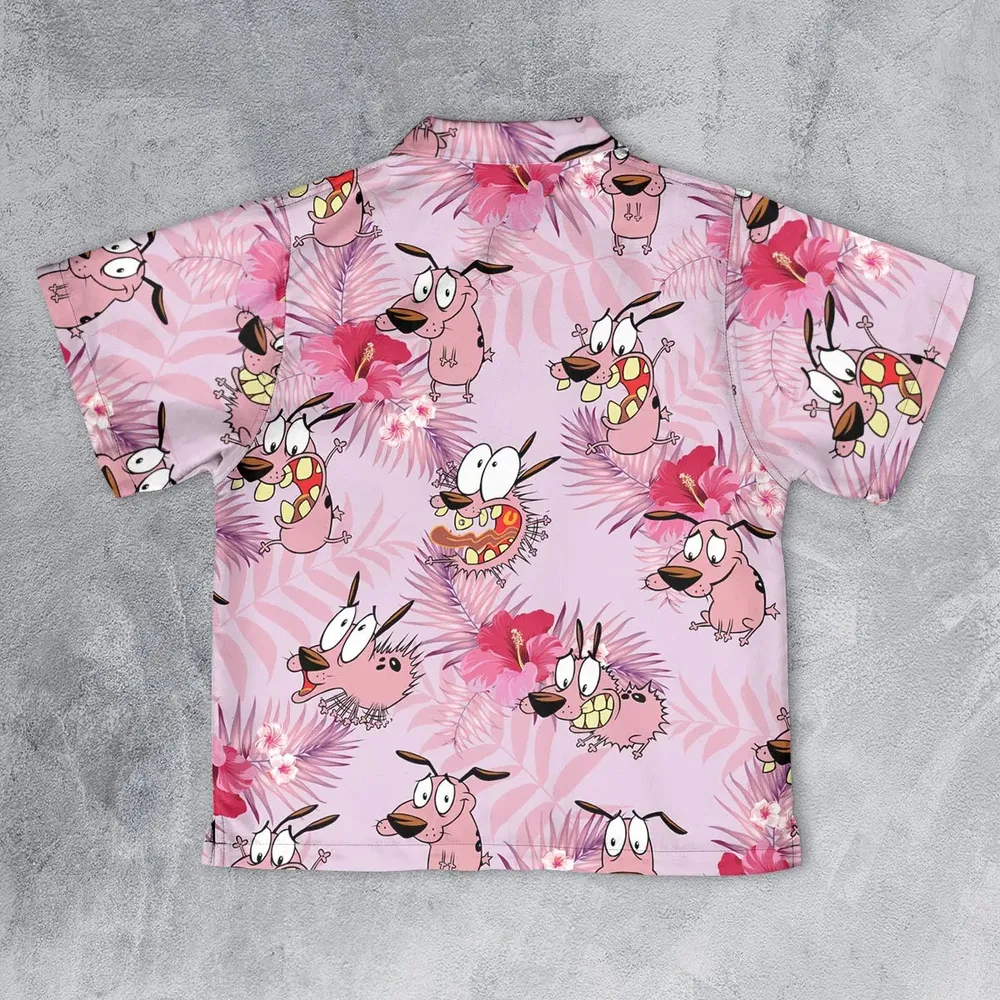 Courage the Cowardly Dog Floral Tropical Youth Hawaiian Shirt - 2