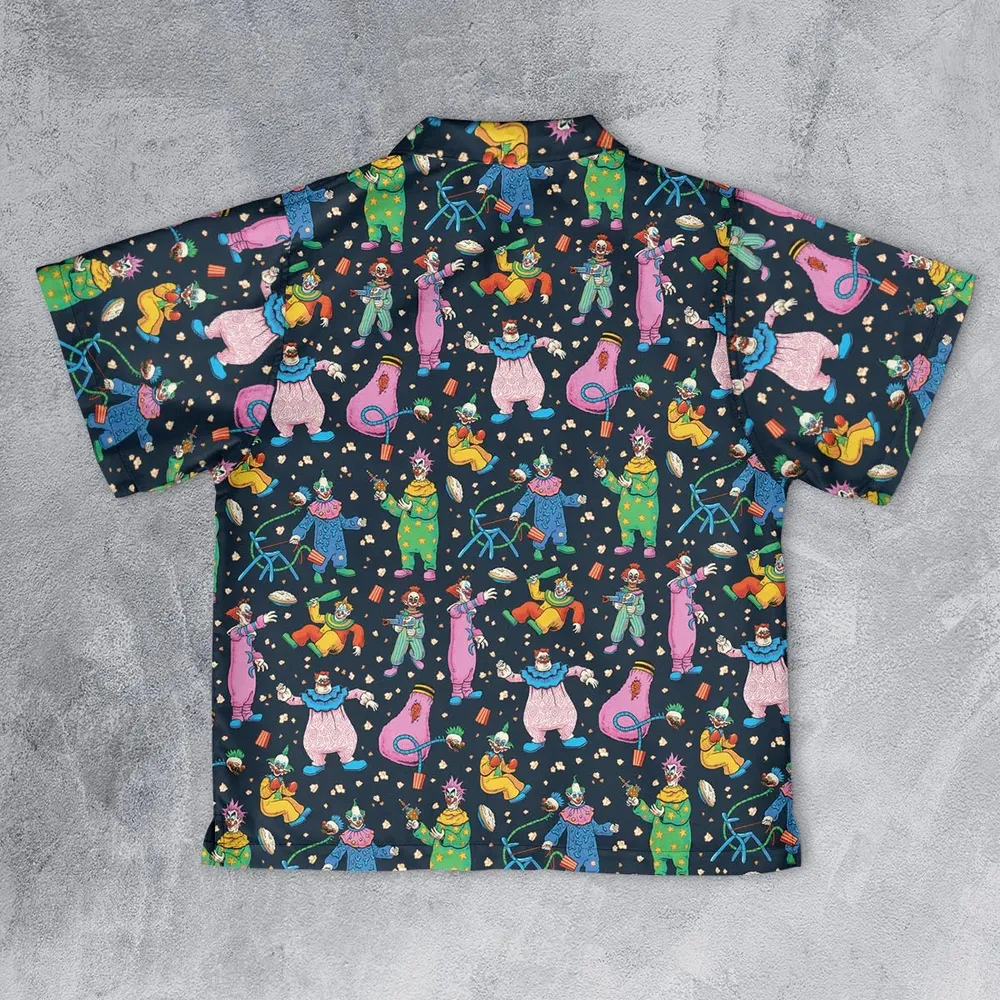 Clowns Popcorn Killer Klowns from Outer Space Pattern Youth Hawaiian Shirt - 2