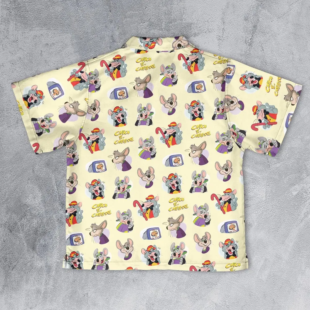 Chuck E. Cheese Pattern Youth Hawaiian Shirt - 2