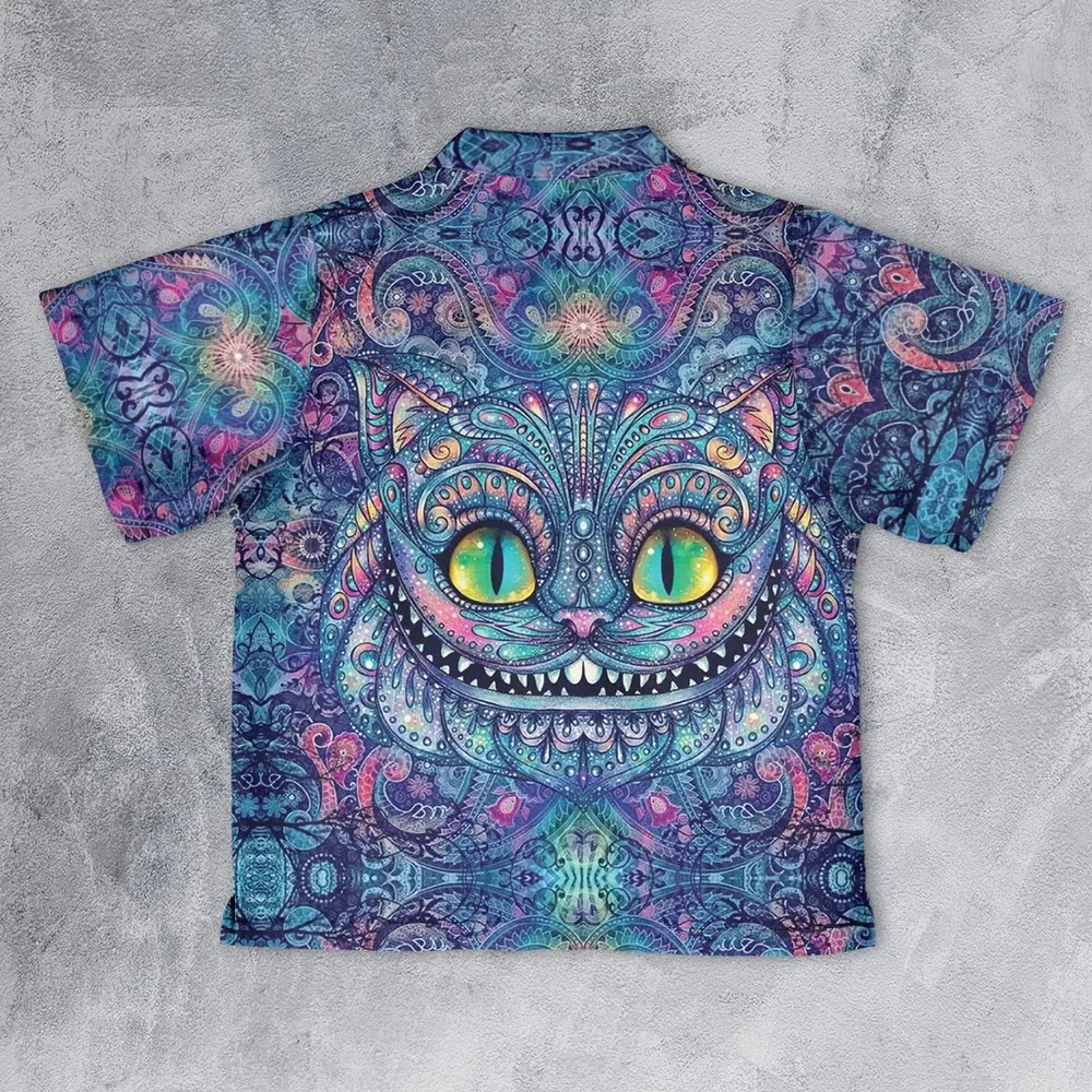 Cheshire Cat Alice In Wonderland Youth Hawaiian Shirt - 2