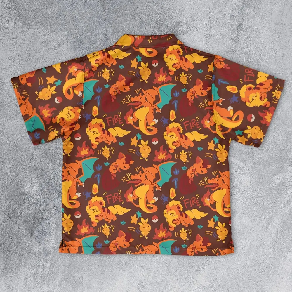 Charizard Arcanine Torchic Fire Pokemon Youth Hawaiian Shirt - 2
