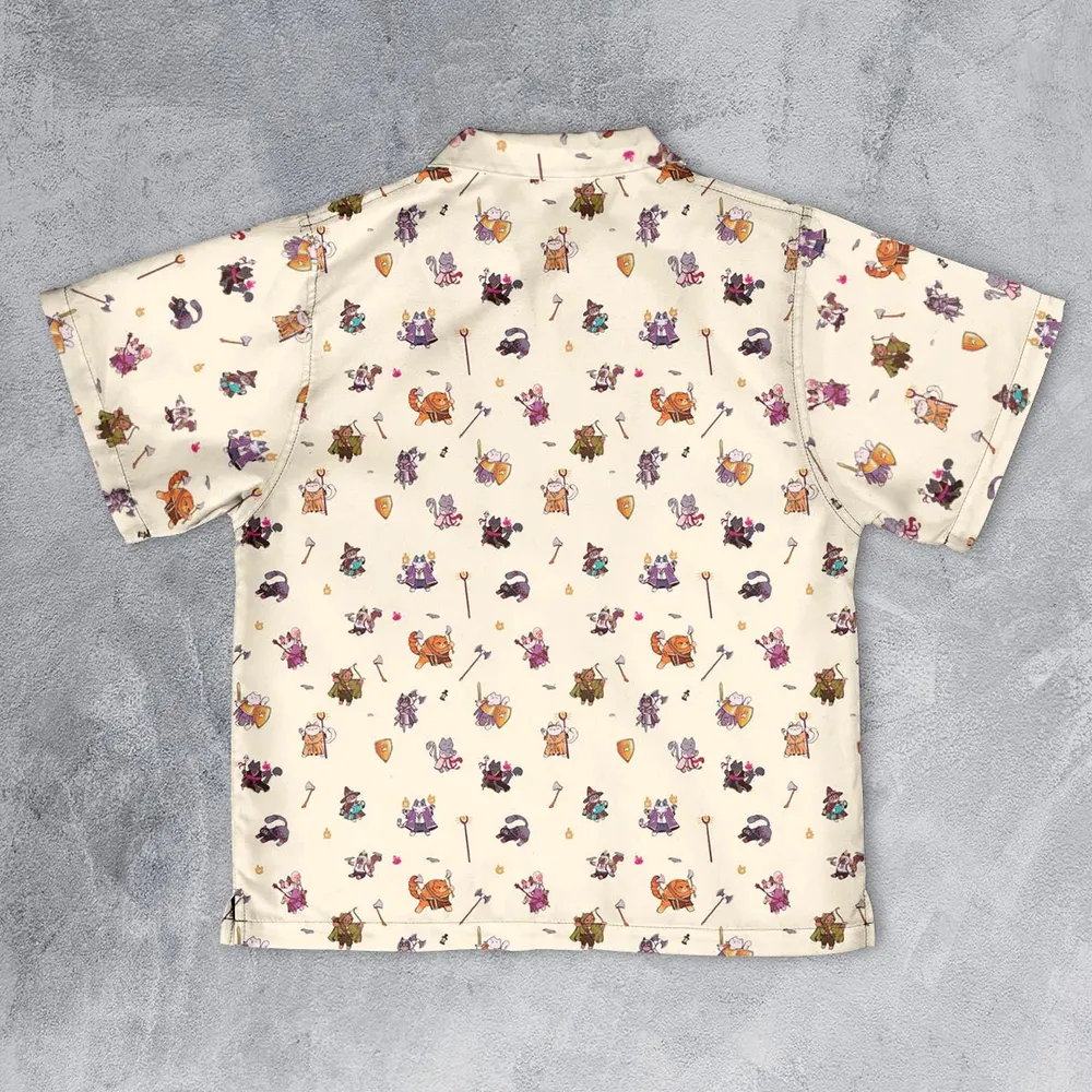 Cats In DnD Pattern Youth Hawaiian Shirt - 2
