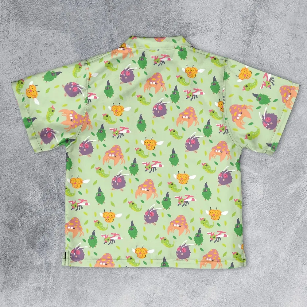 Bug Type Pokemon Pattern Youth Hawaiian Shirt - 2
