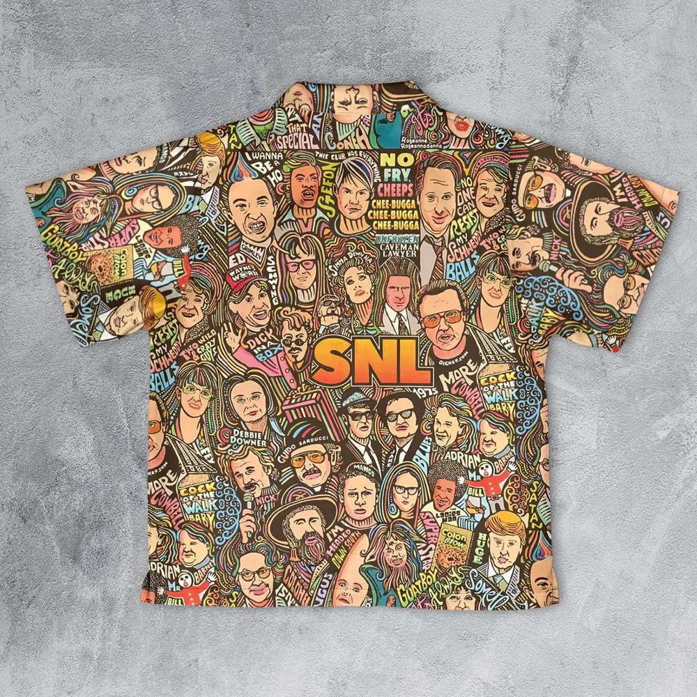 Blues Brothers Waynes World Coneheads SNL Characters Youth Hawaiian Shirt - 2
