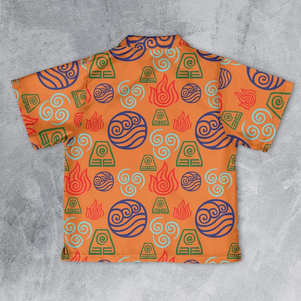 Bending Elements Avatar Button Up Youth Hawaiian Shirt - 2