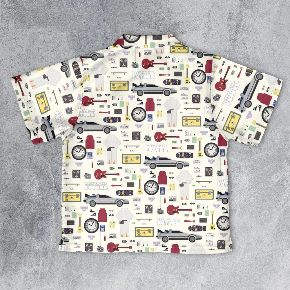 Back to the Future Pattern Youth Hawaiian Shirt - 2