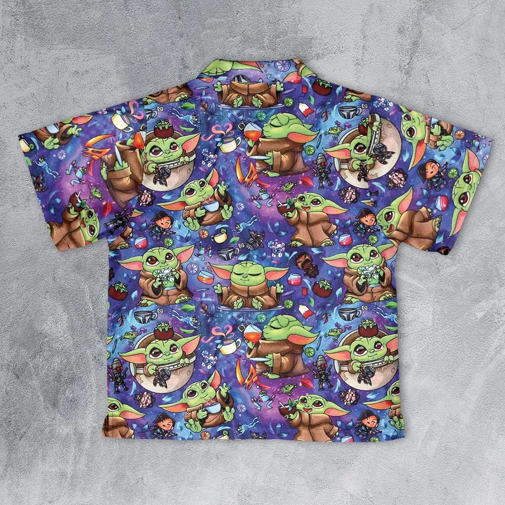 Baby Yoda In the Galaxy Youth Hawaiian Shirt - 2