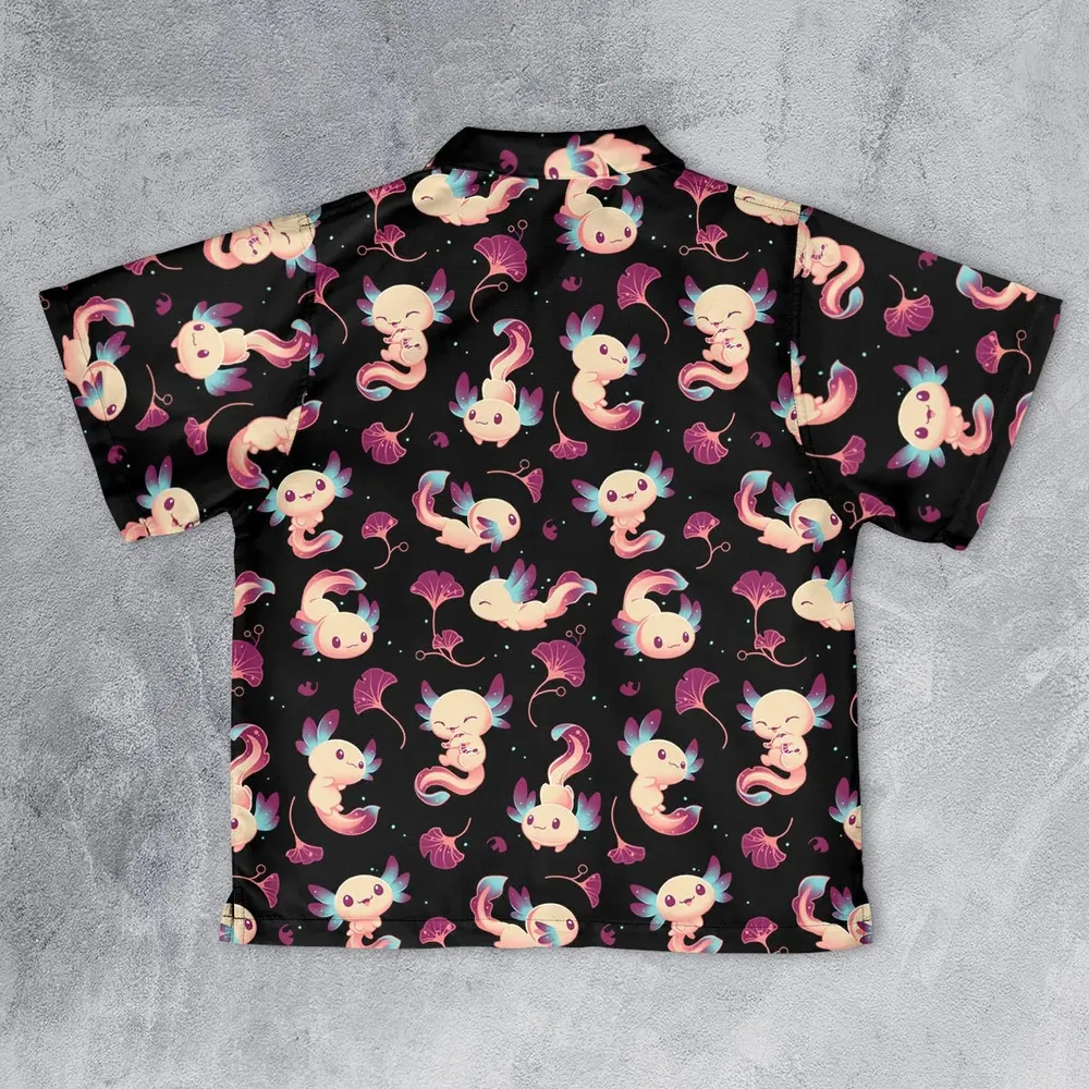 Axolotl Wonders Cute Salamanders Pattern Youth Hawaiian Shirt - 2