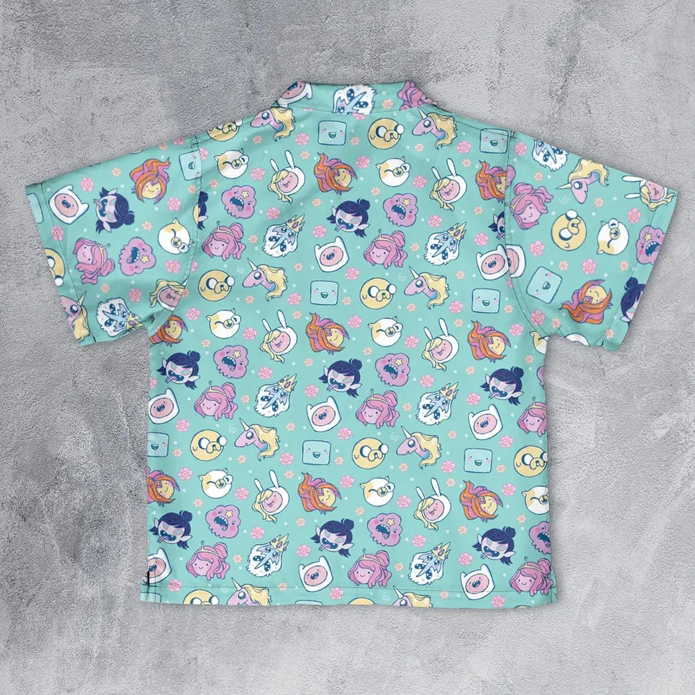 Adventure Time Floral Pattern Youth Hawaiian Shirt - 2