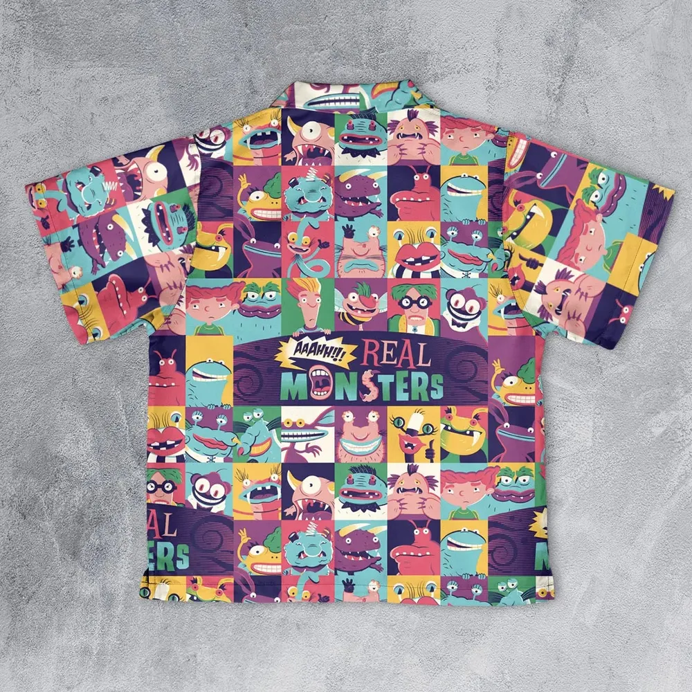 Aaahh!!! Real Monsters Characters Pattern Youth Hawaiian Shirt - 2