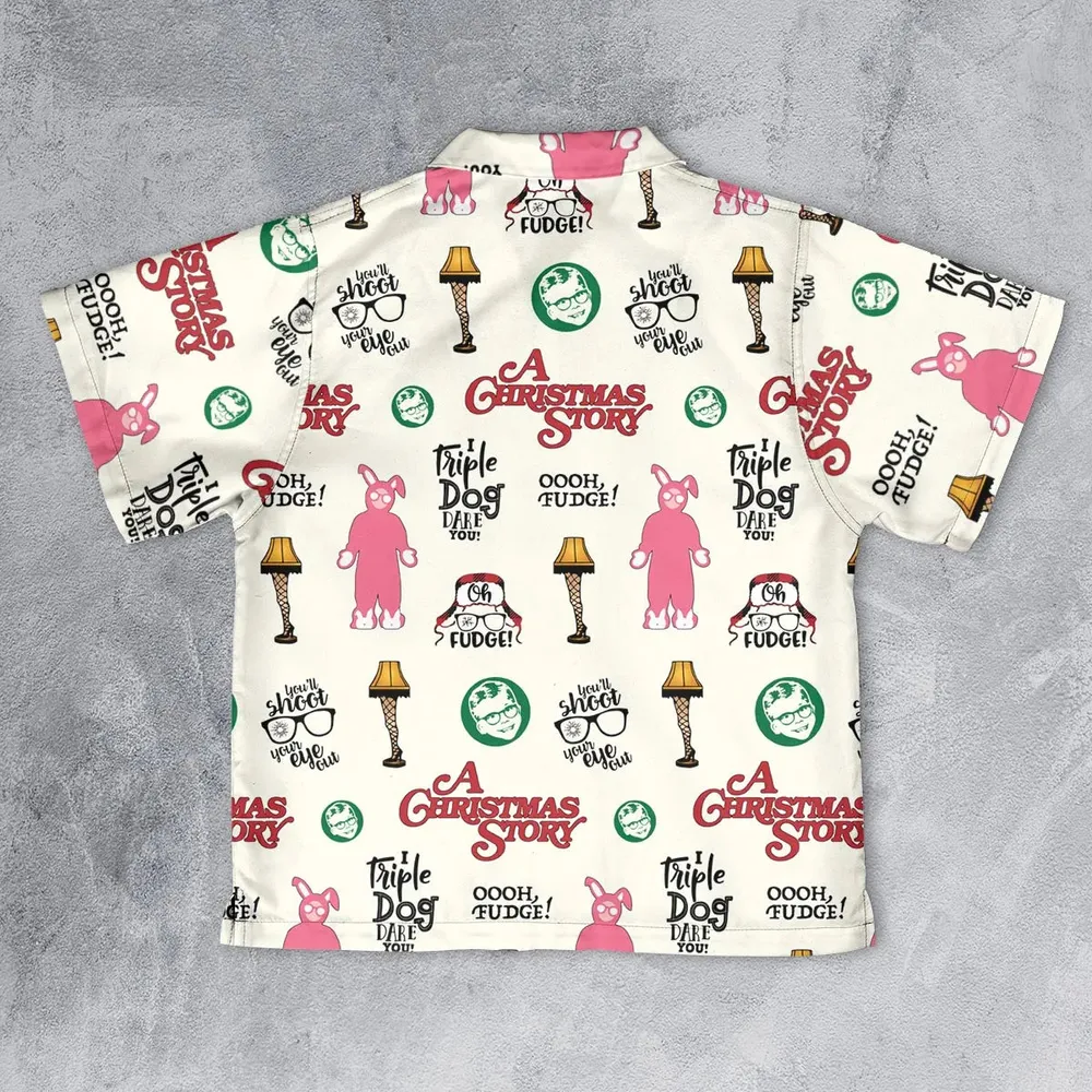 A Christmas Story Pattern Youth Hawaiian Shirt - 2