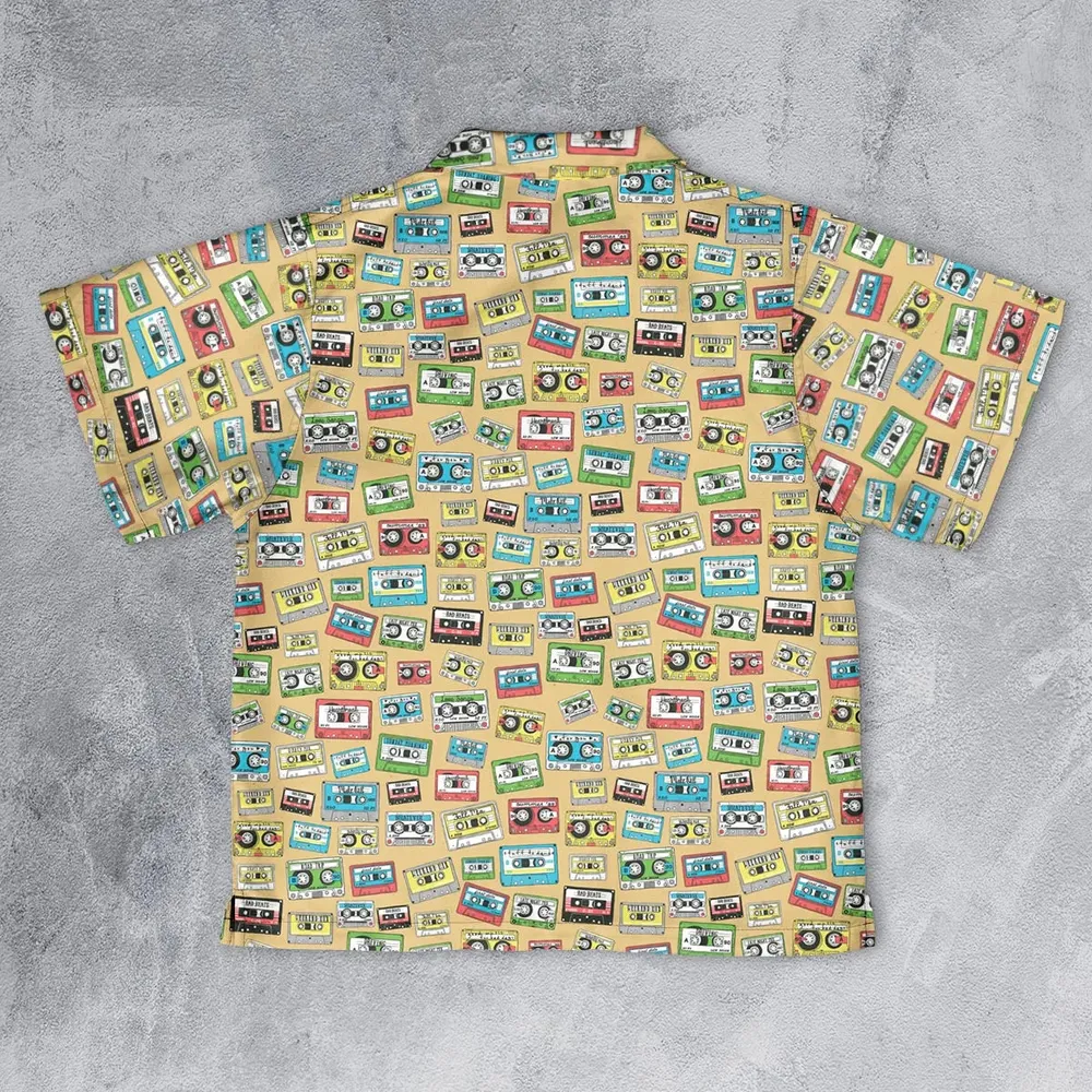 80s Playlist Pattern Youth Hawaiian Shirt - 2